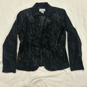 Erin London Black Textured Women's Blazer